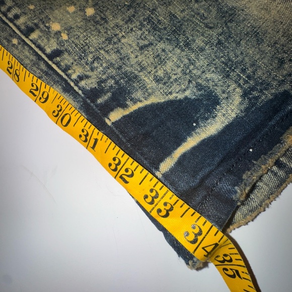 Preme Distressed Blue and Tan Men Jeans y2K - Picture 6 of 8